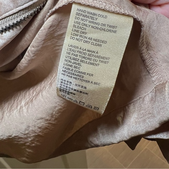 Anthropologie Champagne Anorak Lightweight Metallic Jacket Women’s Size Small - Picture 5 of 12